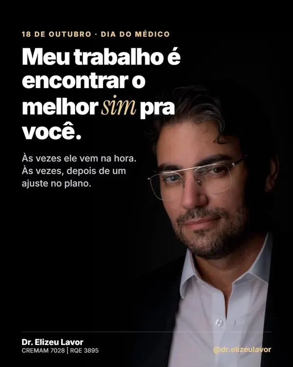 Post de 18/10/2026 no Instagram do Dr. Elizeu Lavor