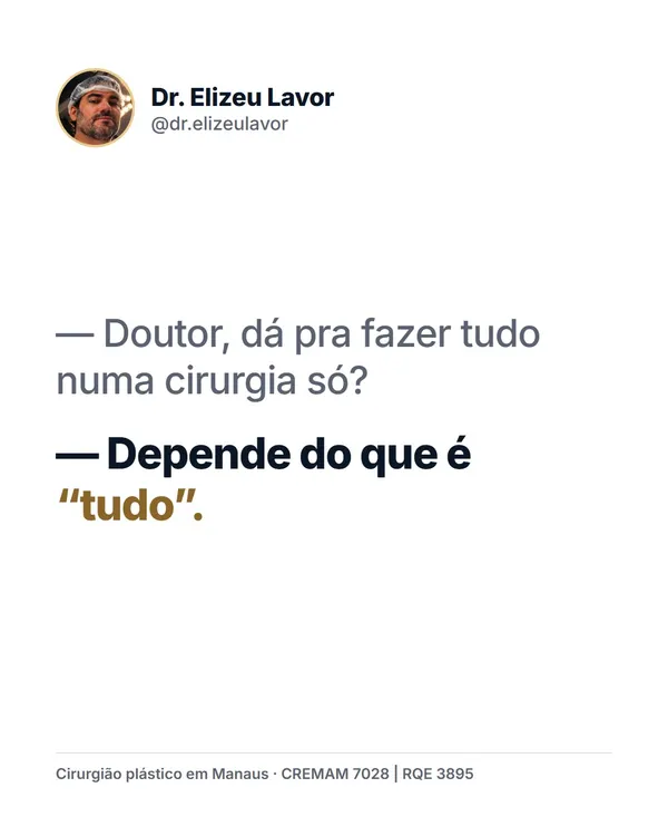 Post de 26/10/2026 no Instagram do Dr. Elizeu Lavor